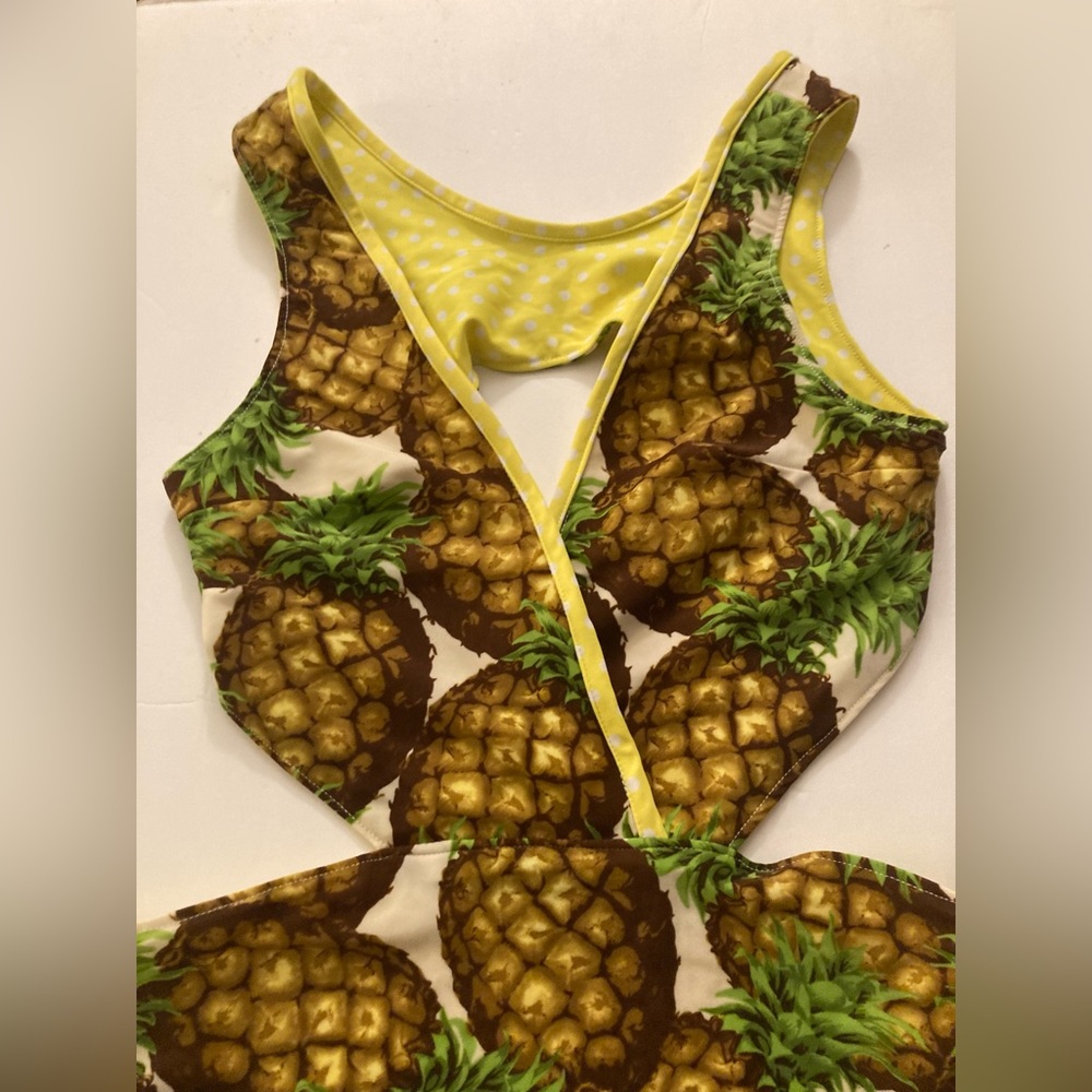 Yellow Pineapple And Polka Dots Pattern Print 2 I… - image 2